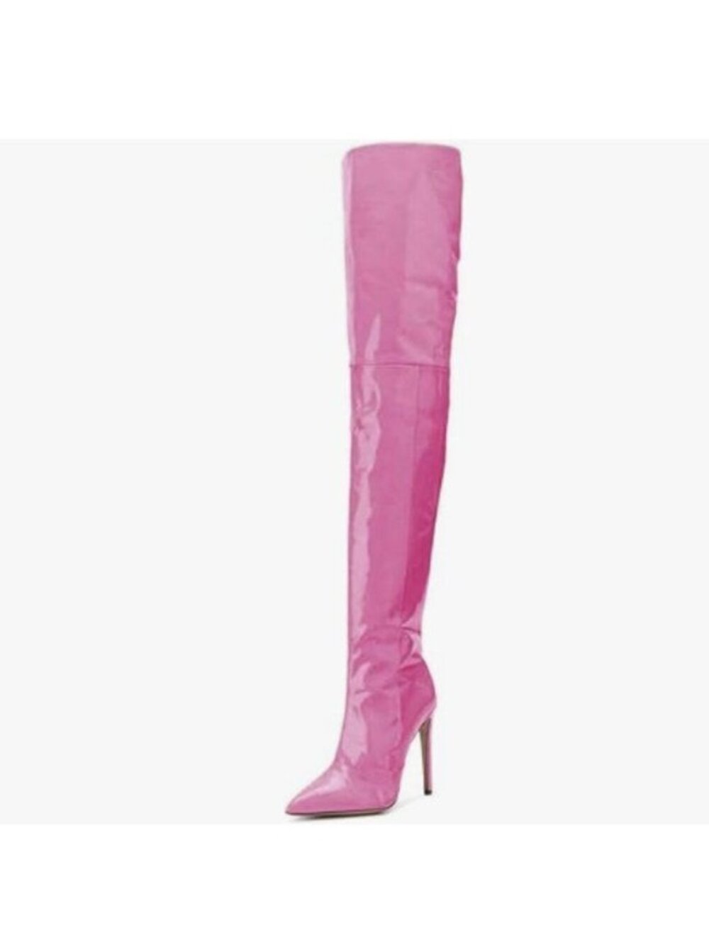 FSJ Women Fashion Pointed Toe Stiletto Heel Thigh High Over The Knee Boots Pink